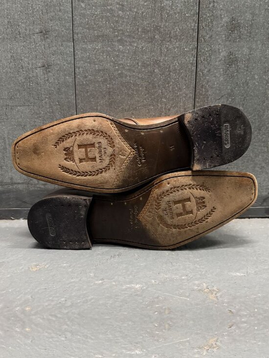 HARRIS FIRENZE 1913 x BARNEYS NY Brown Handmade Leather Shoes Derby Sz 11 main image 16
